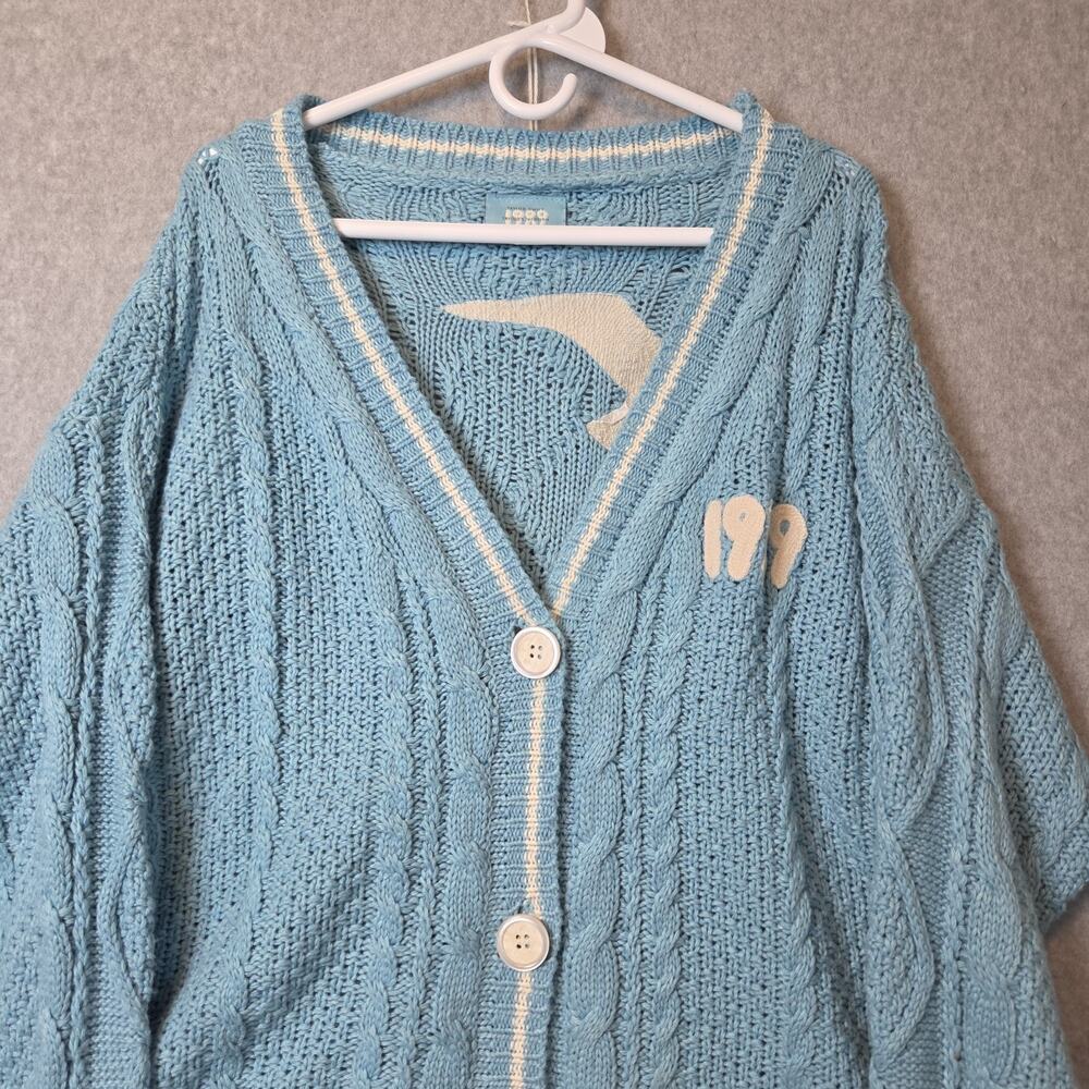 Taylor Swift 1989 Taylor’s Version Blue Cable Knit ButtonUp Cardigan Women's M/L - Picture 2 of 12